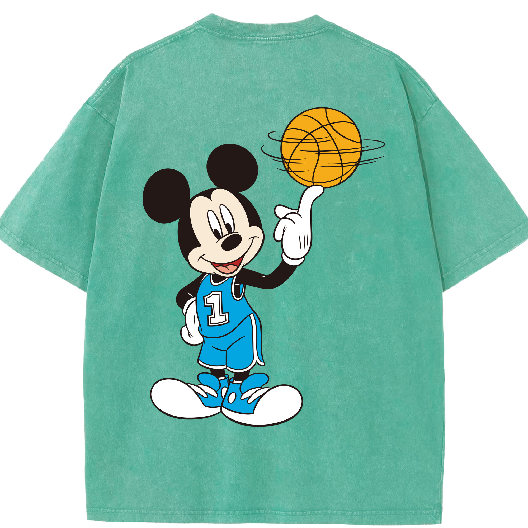 （画像用） ミッキーマウス Mickey Mouse 綿100% ヴィンテージ風 半袖Tシャツ（背面プリント）